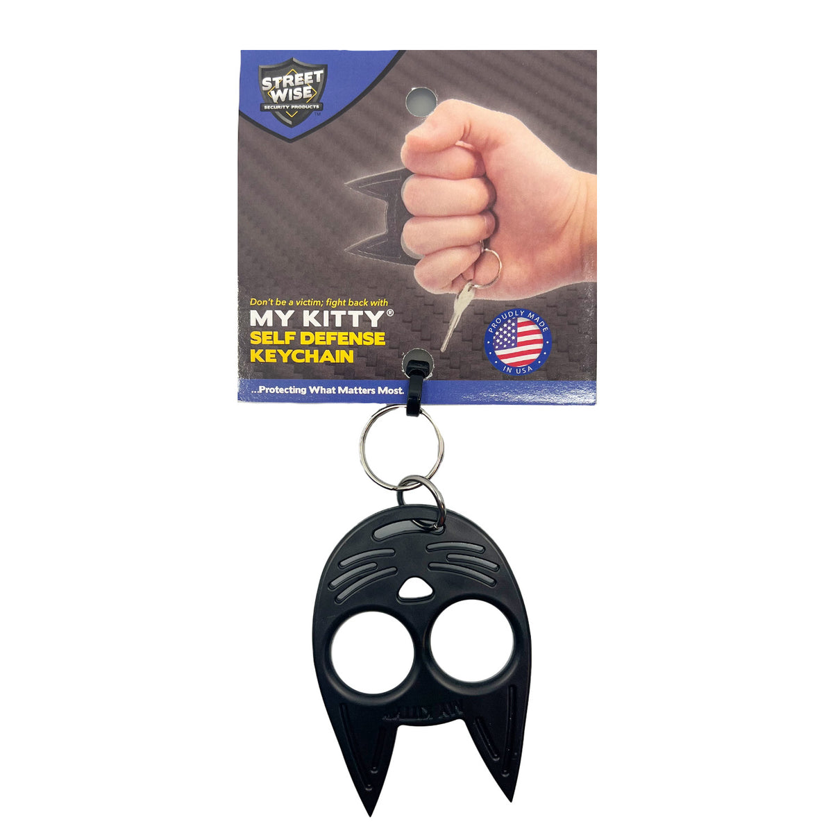 My Kitty SelfDefense Keychain w/ Card Streetwise Security Cutting